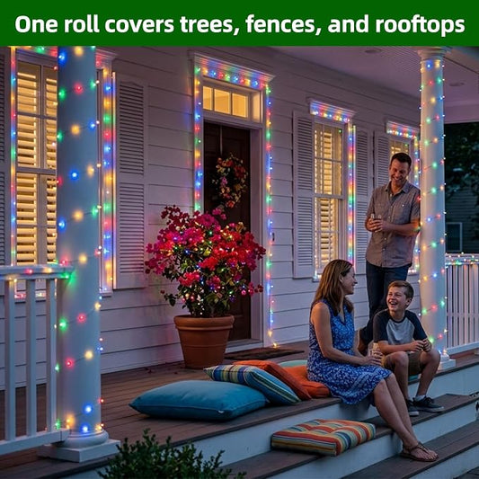 300LED Christmas Lights Outdoor Indoor Use, 12 Lighting Modes 75ft Christmas Tree Lights with Timer, Dimmable Multicolor LED StringLights Waterproof for Yard Tree Wedding Party Holiday Multicolor