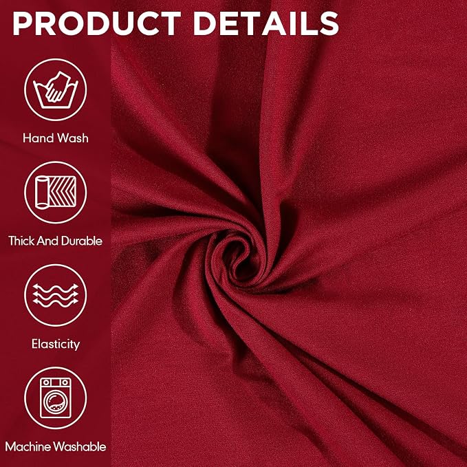 Fanfanwin 3 Pcs Sofa Slipcover Set for Couch Cushion Durable Washable High Elastic Stretchable Furniture Couch Covers with Skirt for Sofa Loveseat Arm Chair (Burgundy,Milk Silk)