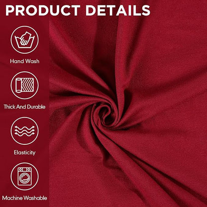 Fanfanwin 3 Pcs Sofa Slipcover Set for Couch Cushion Durable Washable High Elastic Stretchable Furniture Couch Covers with Skirt for Sofa Loveseat Arm Chair (Burgundy,Milk Silk)