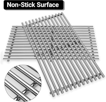 Spirit Grill Grates Stainless Steel 7637 for Weber Spirit E210 Grill Replacement for Weber Spirit 200 & Spirit GS4 II E210 Grill Parts for Weber Spirit Stainless Steel Grates 17.5" E210 E220 S210 S220