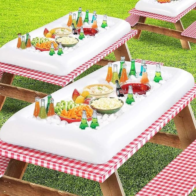 DR.DUDU Inflatable Serving Bar, 3 Pack Ice Serving Buffet Salad Cooler Food Drink Containers with Drain Plug, BBQ Picnic Pool Party Supplies Inflatable Cooler | Drain Plug, Ice Serving Buffet Salad Cooler, Food Drink Containers, BBQ Picnic Pool Party S...