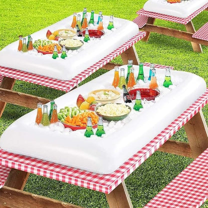 DR.DUDU Inflatable Serving Bar, 3 Pack Ice Serving Buffet Salad Cooler Food Drink Containers with Drain Plug, BBQ Picnic Pool Party Supplies Inflatable Cooler | Drain Plug, Ice Serving Buffet Salad Cooler, Food Drink Containers, BBQ Picnic Pool Party S...
