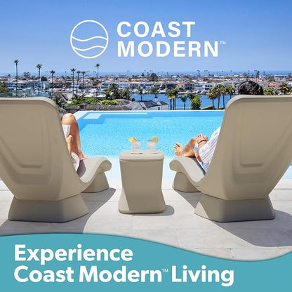 Coast Modern in Pool Lounge Chair - Waterproof & Weighted Chaise Lounger - Outdoor Pool Furniture for Patio or in Baja Shelf - Sand