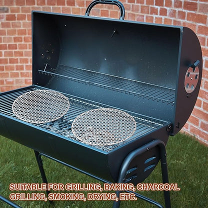 PATIKIL Round Barbecue Grill Mesh Grate, 8" Circular Stainless Steel BBQ Mesh Rack Circular Hole Round Barbecue Grilling Net for Outdoor Camping Home Party Family Gatherings