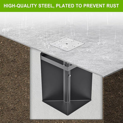 Dolibest Heavy Duty In-Ground Umbrella Base, All-Steel Ground Umbrella Stand, Universal Patio Umbrella Anchor, Space-Saver Design for Outdoor Offset Cantilever and Middle Pole Patio Umbrellas