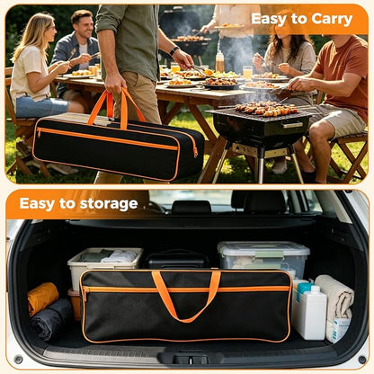 Grill Tool Storage Bag 25" x 8" x 10" Heavy-Duty Grill Utensil Storage
