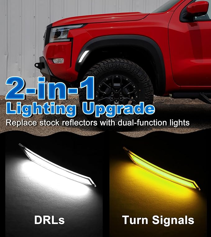 White Grill Lights and Smoked Fender Lights Bundles for Frontier 2022-2024