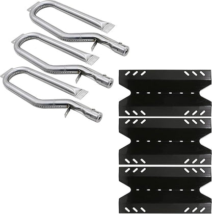 Hisencn Repair Kit for Members Mark BQ05046-6, BBQ Pro BQ05041-28, BQ51009, Sam's Club, Outdoor Gourmet BQ05037-2, BQ05046-6A Gas Grill Models, Burner Tube, Porcealain Steel Heat Plate, Burner Cover