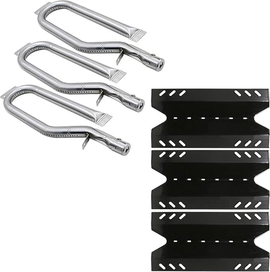 Hisencn Repair Kit for Members Mark BQ05046-6, BBQ Pro BQ05041-28, BQ51009, Sam's Club, Outdoor Gourmet BQ05037-2, BQ05046-6A Gas Grill Models, Burner Tube, Porcealain Steel Heat Plate, Burner Cover
