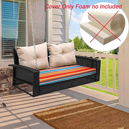 NettyPro Outdoor Loveseat Bench Cushion Cover 48 x 18 x 3 Inch, Water Resistant UV Protection Patio Furniture Swing Cushion Slipcover with Zipper, Replacement Cover Only
