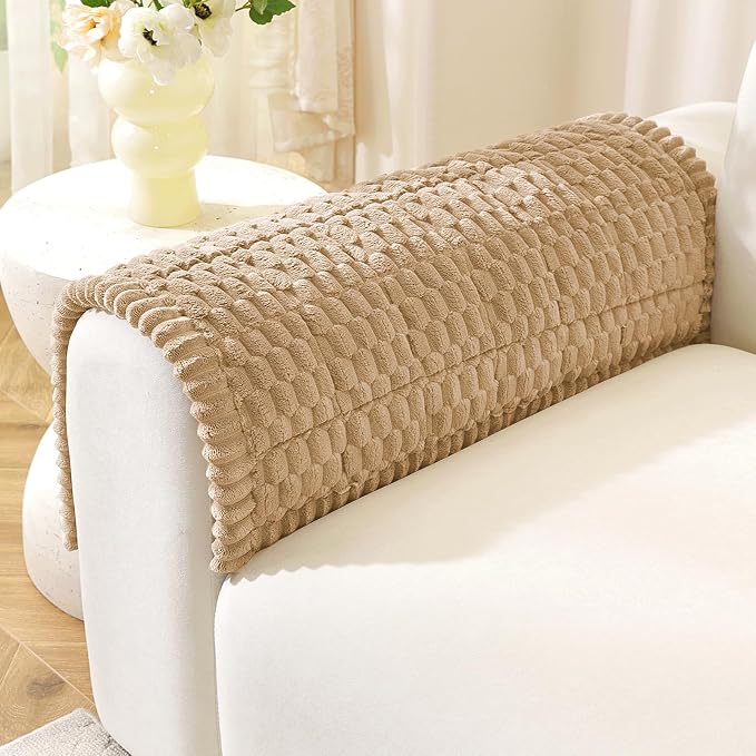 OstepDecor Couch Cover for Dogs, Washable Non Slip Sofa Cover for Pets | Soft Couch Covers for Sofa, Loveseat and Sectional, Furniture Protector Against Pet Hair & Dirt (20" x 24", Khaki)