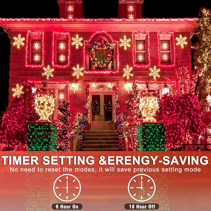 262FT 800 LED Outdoor String Lights, Multicolor Christmas Lights Indoor | Plug in Waterproof 8 Modes Clear Wire String Twinkle Lights for Bedroom Outside Patio Yard Xmas Party Wedding Decorations