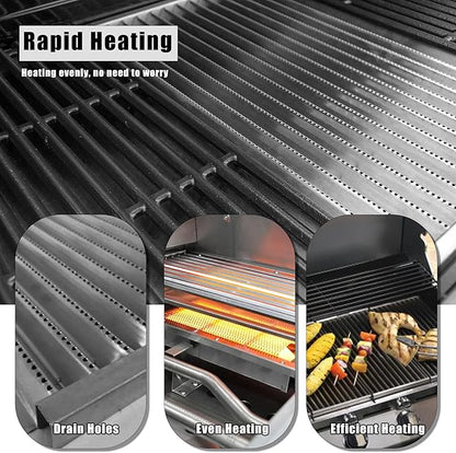 Hongso 17 Inch Emitter Plates Replacement for Charbroil G533-2200-W1 Tru-Infrared 4-Burner Gas Grills, Compatible with 463242716 463242715 463257520 463276016