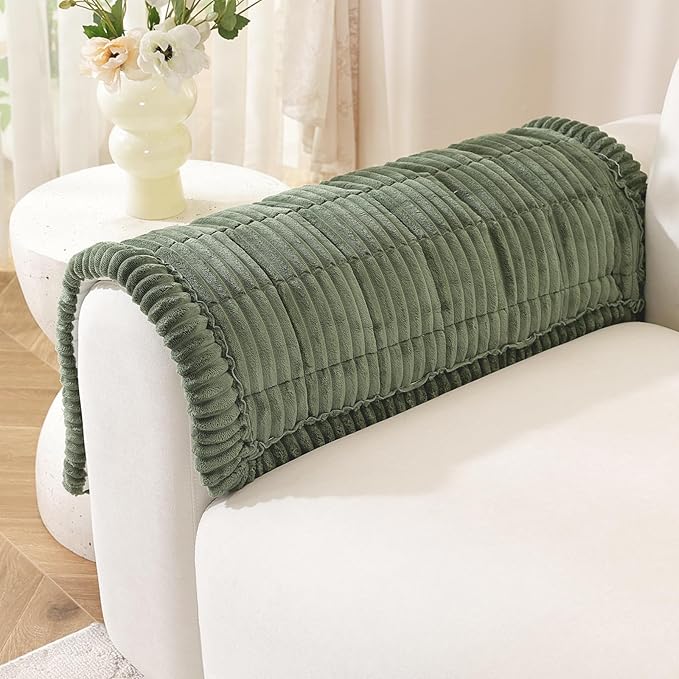 OstepDecor Couch Cover for Dogs, Washable Non Slip Sofa Cover for Pets | Soft Couch Covers for Sofa, Loveseat and Sectional, Furniture Protector Against Pet Hair & Dirt (20" x 24", Moss Green)