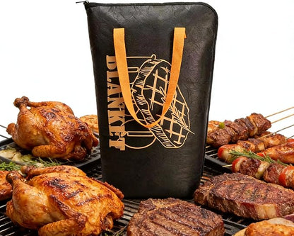BBQ Meat Blanket Grilling Meat Insulated Resting Bag Controlling Heat Loss and Moisture Retention Keep Warm Tender and Juicy 21in Wide Mouth Reusable Family Outdoor Perfect BBQ Camping (21in Black)