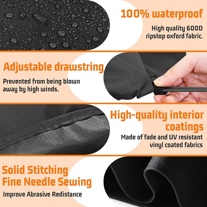 Infrared Grill Cover Black for Big H0RN Outdoor Portable Infrared Gas Grill | Heavy Duty Waterproof Protective Cover for Steak Cooker, Barbecue Propane Oven, Salamander Broiler
