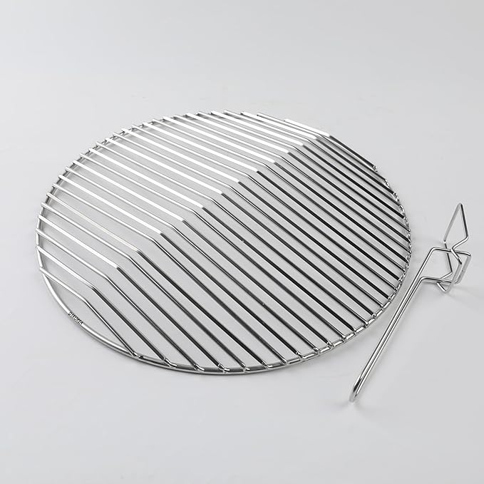 Peaked Grill Cooking Grate for Weber 22 Inch Kettle Grill, Premium Stainless Steel Replacement Grate with Square Rolled Anti-Flare Design