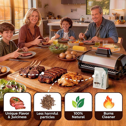 Harmos 4-Wood Pellets: Turkish BBQ, Premium Hardwood Pellets for Smokers, 2 Sealed Packs