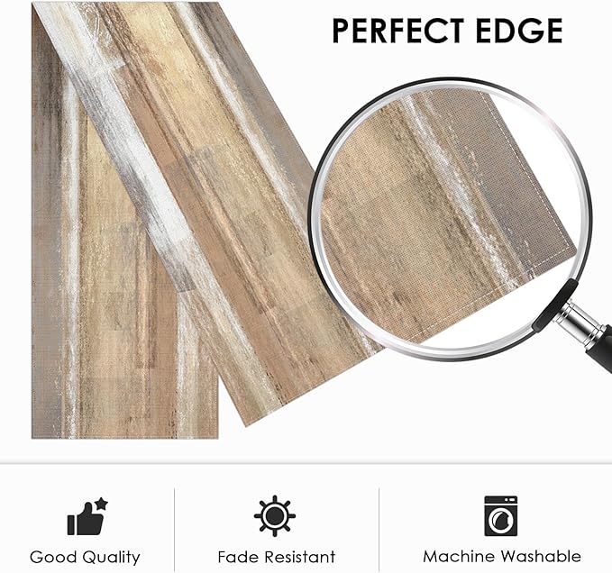 Emvency Farmhouse Table Runner, Abstract White and Brown Art Painting for Kitchen Coffee Table Family Dinners Holiday Parties Wedding Events Decor(13x60 inch)