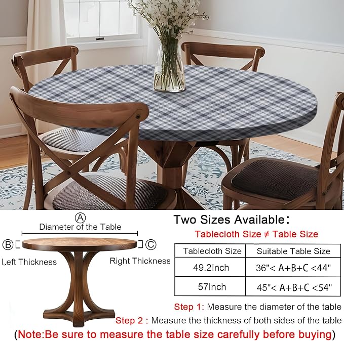 opstellen Fitted Waterproof Round Tablecloth for 36 40 41 42 44In Tables Neutral Wipe Clean Fall Table Covers Travel Essentials Camp Tools Decoraciones para Sala Party Dining Table Centerpiece Decor