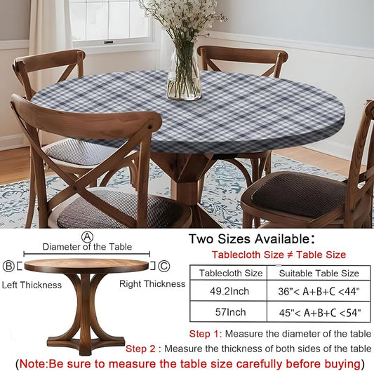 opstellen Fitted Waterproof Round Tablecloth for 36 40 41 42 44In Tables Neutral Wipe Clean Fall Table Covers Travel Essentials Camp Tools Decoraciones para Sala Party Dining Table Centerpiece Decor