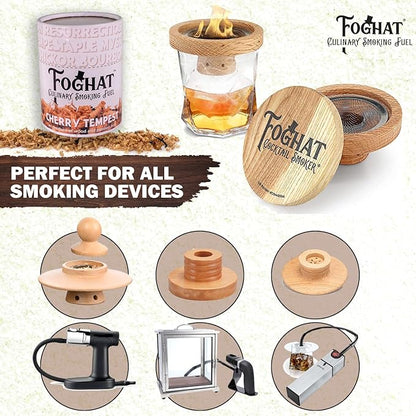 Cocktail Smoker Wood Chips - 14oz Cherry Tempest Shavings for Smoker, Whiskey & Drink Infuser Kit - All Natural, Culinary Wood Smoking Chips for Cocktail Smoke Gun & Drink Smokers