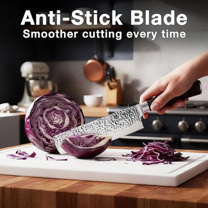 imarku Nakiri Knife,7 Inch High Carbon Stainless Steel Japanese Chef Knife,Razor Sharp Chopping Vegetable and Meat Cleaver Kitchen Knife with Ergonomic Handle,Fathers Day
