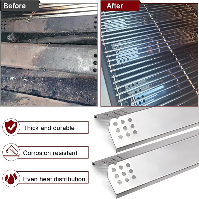 Grill Parts for Kitchenaid 720-0819, 720-0819G, 720-0787D, 720-0953, 720-0953A, 730-0953, 730-0787D, 720-0787 Models, Heat Plates, Burners, Igniters for Kitchen Aid 2 Burner Grill Replacement Parts.