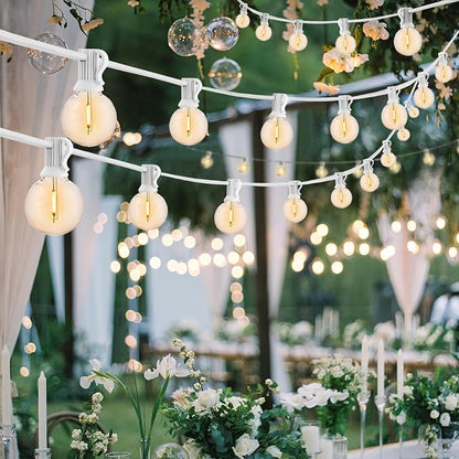 G40 Dimmable String Lights for Outside 100FT with 100+4 Bulbs 2200K | 1ft apart,Remote & Dimmer included,Bistro Lights with 3 Light Modes & Timing for Patio Backyard Gazebo Pergola Café