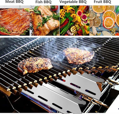 5 PC Heat Shield Tent Plate 17 5/16" Replacement for Charmglow 720-0234 | Zemibi BBQ Repair Kits for Nexgrill 720-0033 720-0234 720-0289 Gas Grill Models, Stainless Steel BBQ Burner Cover