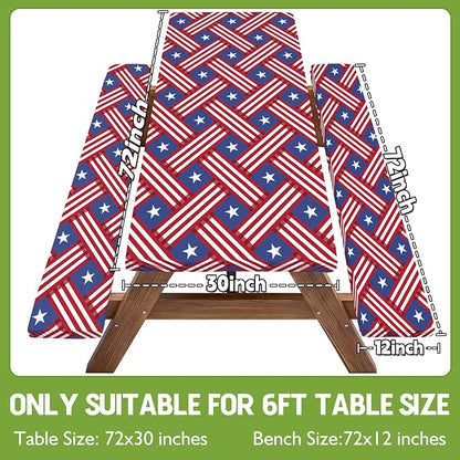 Picnic Table Cover with Bench Covers Tablecloth Fitted Table Cloth Camping Essentials Supplies Rv Travel Gear Must Haves Accessories Outdoor Road Trip Necessities Stuff Gadgets Camper Gadgets Items