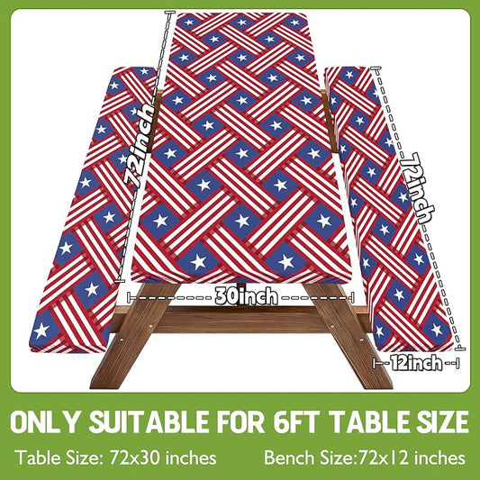 Picnic Table Cover with Bench Covers Tablecloth Fitted Table Cloth Camping Essentials Supplies Rv Travel Gear Must Haves Accessories Outdoor Road Trip Necessities Stuff Gadgets Camper Gadgets Items