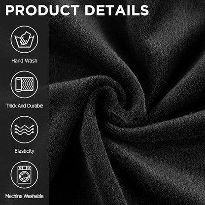 Peryiter 3 Pcs Couch and Loveseat Sofa Covers,Black,Velvet | Armchair Covers for Living Room, Sofa Cushion Slipcover, Furniture Protector, Polyester and Spandex, Washable