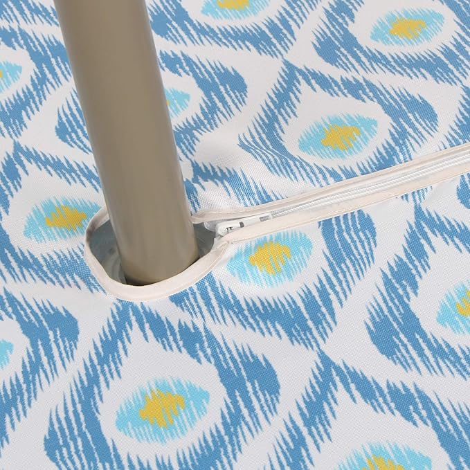 EHouseHome Outdoor Indoor 60inch Round Tablecloth with Umbrella Hole and Zipper, Waterproof Zippered Patio Cloths, Spring/Summer Table Covers for Backyard Circular Table/BBQs/Picnic