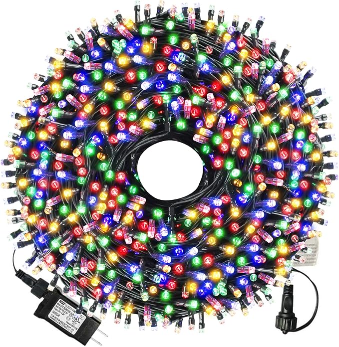 105ft 300 LED Christmas String Lights, Christmas Tree Light | End-to-End Plug 8 Modes UL Certified Outdoor Indoor Fairy Lights for Tree, Garden, Party, Wedding, Holiday (Multicolor)