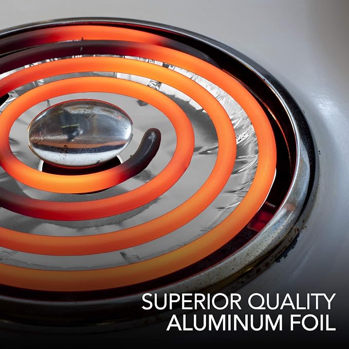 Round Electric Stove Burner Covers (100 Pack) 6 Inch and 8 Inch Disposable Stove Top Aluminum Foil Bib Liners, to Keep Kitchen Range Clean from Oil and Food Drips, Stock Your Home