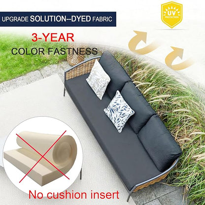 NettyPro Outdoor Patio Bench Swing Loveseat Cushion Cover, Water Resistant UV Protection Outside Furniture Cushion Slipcovers with Zipper, 42 x 18 x 3 Inch