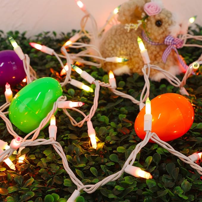 LJLNION 3 Sets Easter String Lights, 150 Count 30 FT Each White Wire Mini Pastel Fairy Lights, 120V UL Certified Connectable Xmas Lights for Garden Patio Holiday Party Outdoor Decoration, Multicolor