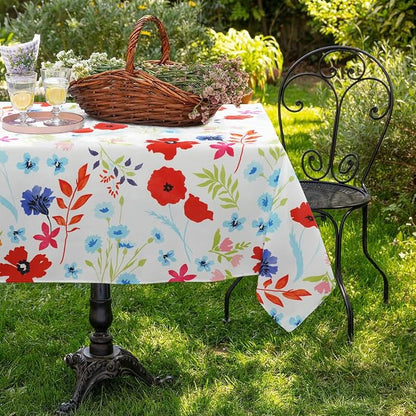 Outdoor Tablecloth with Umbrella Hole Umbrella Tablecloth Patio Tablecloths with Zipper for Courtyards, Terraces, and Beaches 60 x 120 in