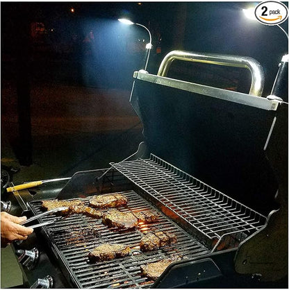 Bright Eyes | Magnetic Barbecue BBQ Grill Light Set for Grilling 2 Pack | 6 Alkaline AAA Batteries Included | Works on All Grills with an Exception to Stainless Steel.