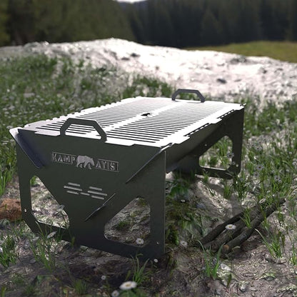 BBQ Grill Set | BBQ Grill with Stainless Steel Portable Instant Foldable Fire Set with Carrying Bag for Outdoor, Camping, Camp, Campfire (Easy Grill)