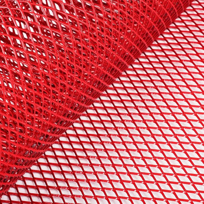 AggAuto Universal 40"x13" Car Grill Mesh 6x12mm Rhombic Hole Red | Aluminum Alloy Automotive Grille Insert Bumper, One of the Most Multifunctional Shape Grids 100x33cm