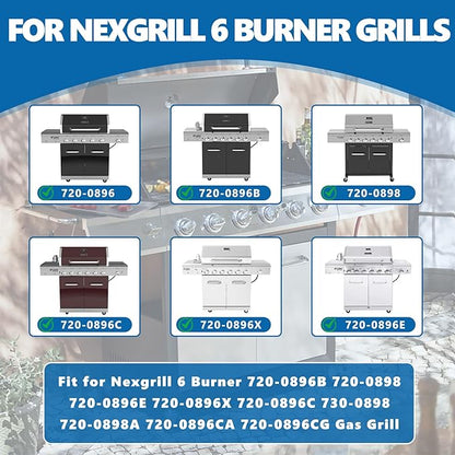 SafBbcue Grill Replacement Parts for Nexgrill 6 Burner 720-0896B 720-0896 720-0898, Cooking Grates and Heat Plates for Nexgrill Deluxe 6 Burner Gas Grill 720-0896E 730-0896 720-0896B Replacement Parts