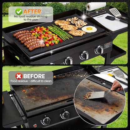 Blackstone Griddle Accessories – Custom Nonstick Griddle Mat for 36 Inch Blackstone Griddle, 2 Pack Reusable Liner to Protect Griddle | Blackstone Accessories for Outdoor Cooking & Easy Cleanup