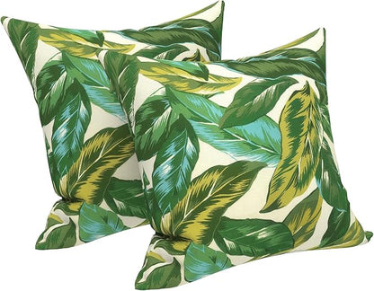 LVTXIII Outdoor Pillow Covers 20x20 Inch, 2 Pack Large Square Throw Pillow Cases, Fade-Resistant Cushion Covers for Patio Furniture Sofa, Garden Porch, Lush Leaf Jungle