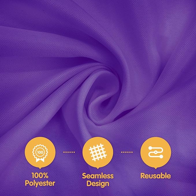 BRILLMAX 10 Pack Purple Tablecloths 60x102 Inch for 6ft Rectangle Tables | 150 GSM Polyester Fabric, 15" Standard Drop, Water, Stain & Wrinkle Resistant Cloth Cover for Wedding Reception Banquet Party