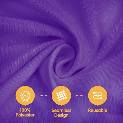 BRILLMAX 10 Pack Purple Tablecloths 60x102 Inch for 6ft Rectangle Tables | 150 GSM Polyester Fabric, 15" Standard Drop, Water, Stain & Wrinkle Resistant Cloth Cover for Wedding Reception Banquet Party
