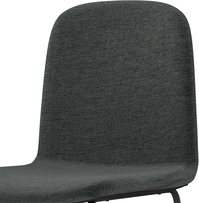 SIMPLIHOME Wilcox Contemporary Dining Chair (Set of 2) in Charcoal Grey Woven Fabric for the Dining Room
