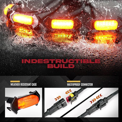 OPT7 Amber Safety Lights for 3rd Gen Tacoma TRD PRO 2016-2023, Front LED Grille Light + Tailgate Light Bundle Kit