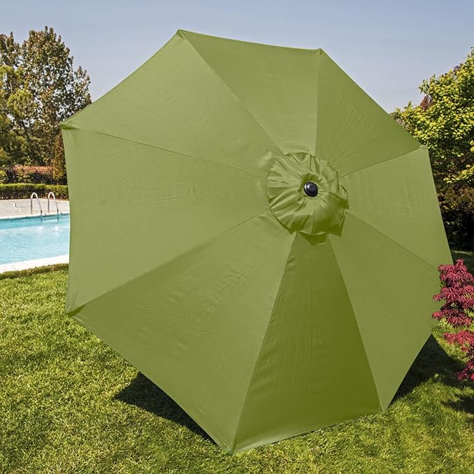 10 FT 6/8 Rib Umbrella Canopy Replacement Outdoor Market Patio Table Umbrella Strong and Thicck Canopy Cover for Backyard Garden Courtyard Swimming Pool Lawn (Canopy ONLY)